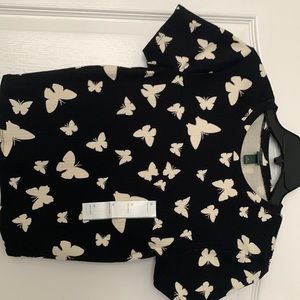 !NEW NEVER WORN WITH TAGS! Cute black butterfly top